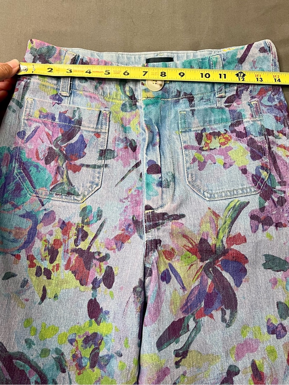 NWOT Anthropologie Maeve Colette High Rise Wide Leg Cropped Jeans Floral Size 27 - Picture 8 of 10